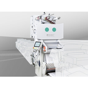 The RHINO S with its 30‘000 strokes per hour is fully capable of operating in-line to printing presses dedicated to labels of high degree of embellishment.